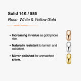 14K Tricolor Row Armband