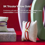 9K Tricolor Armband Gelbgold